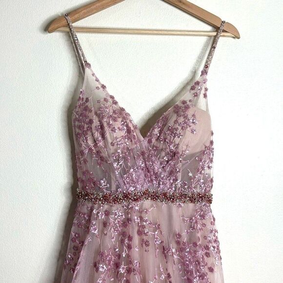 Mac Duggal 67264M Corset Bodice Sequin Dress in pink long sparkly gown size 4 - Picture 4 of 12